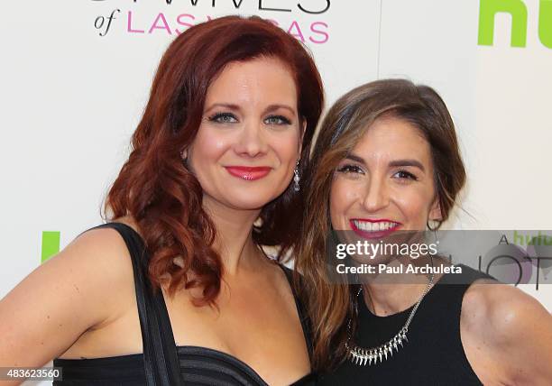 Actors Dannah Phirman and Danielle Schneider attend the screening of "The Hotwives Of Las Vegas" at Sherry Lansing Theatre at Paramount Studios on...