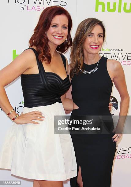 Actors Dannah Phirman and Danielle Schneider attend the screening of "The Hotwives Of Las Vegas" at Sherry Lansing Theatre at Paramount Studios on...