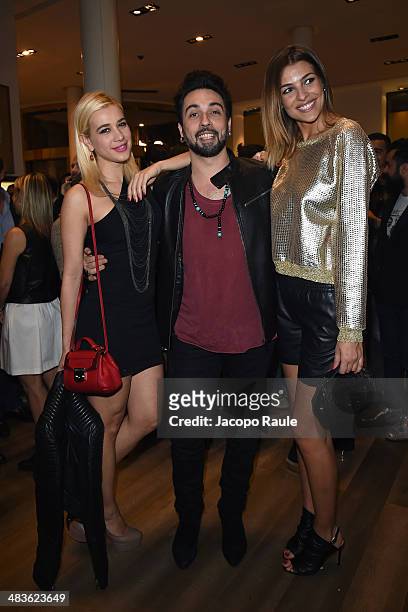 Clizia Incorvaia, Francesco Sarcina and Cristina Chiabotto attend Trussardi Party during Milan Design Week 2014 on April 9, 2014 in Milan, Italy.