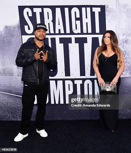 Rapper Xzibit and Krista Joiner arrive at the world premiere of Universal Pictures and Legendary Pictures' "Straight Outta Compton" at the Microsoft...