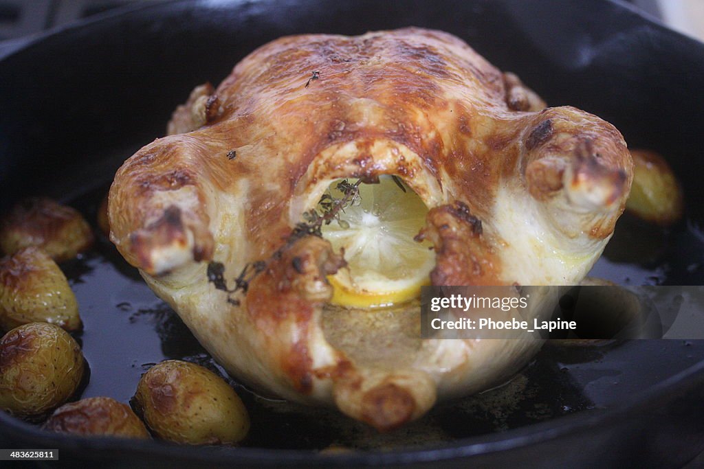 Roast Chicken with lemon and Thyme