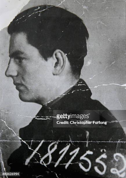 Copy of the official identity photograph taken by the Nazis when WWII bomber crewman Peter Andrews ,now aged 90, was a prisoner of war in Stalag 7a...