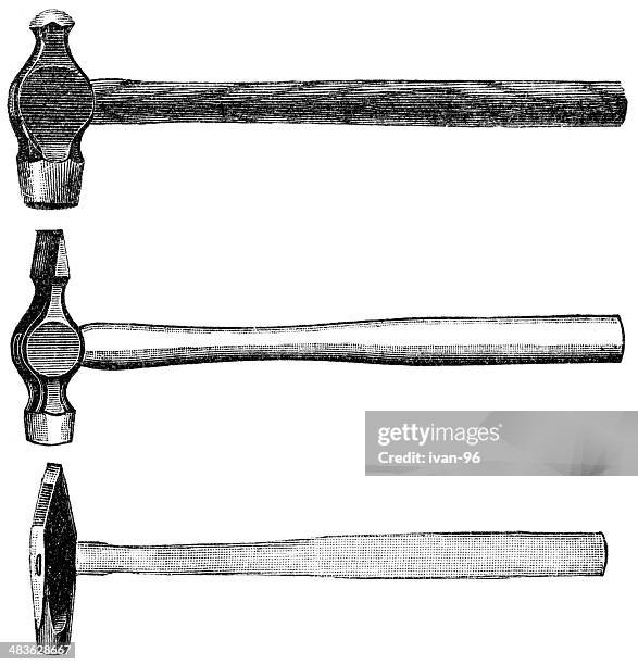 stockillustraties, clipart, cartoons en iconen met hammer - hamer