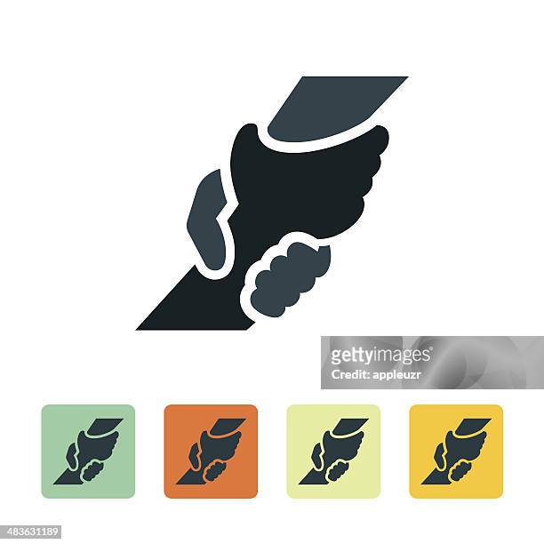 helping hand icon - clasped hands stock illustrations