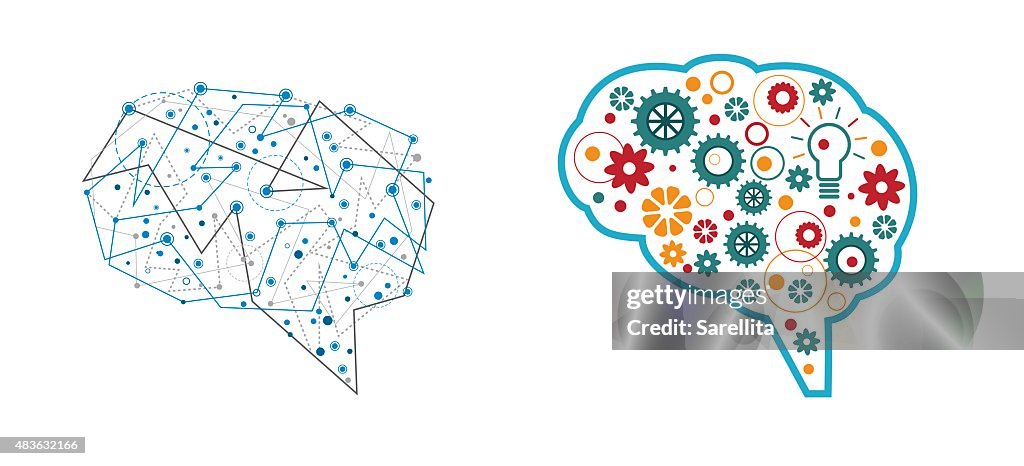 Small Brain Design Set Of Two Brain Designs High-Res Vector Graphic - Getty Images