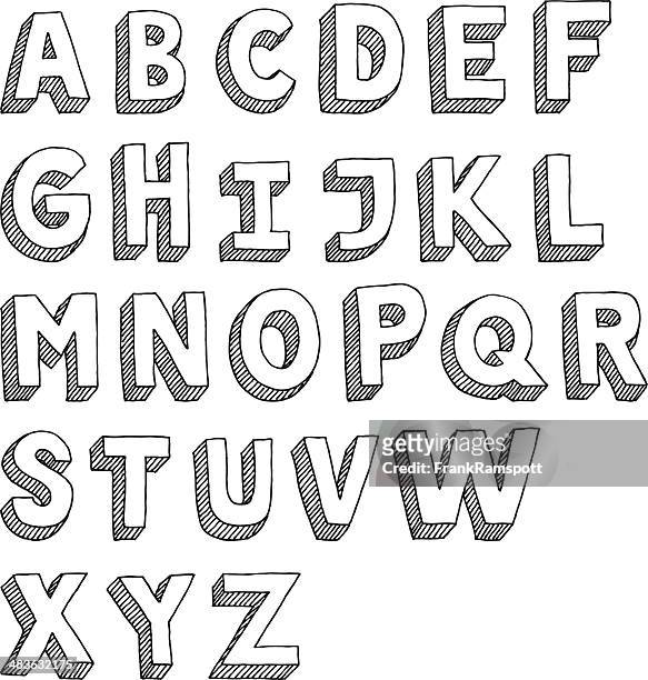 ilustrações de stock, clip art, desenhos animados e ícones de alfabeto maiúsculas sans serif desenho - capital letter