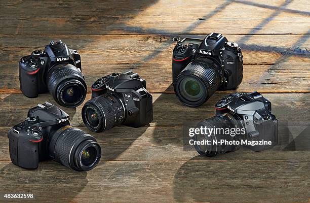 Selection of DX-Format Nikon DSLR cameras, taken on October 31, 2014.