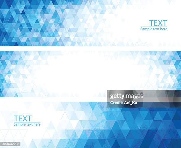abstract mosaic banners - triangle pattern stock illustrations