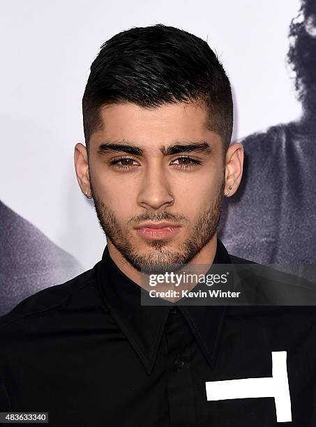 Singer Zayn Malik arrives at the premiere of Universal Pictures and Legendary Pictures' "Straight Outta Compton" at the Microsoft Theatre on August...