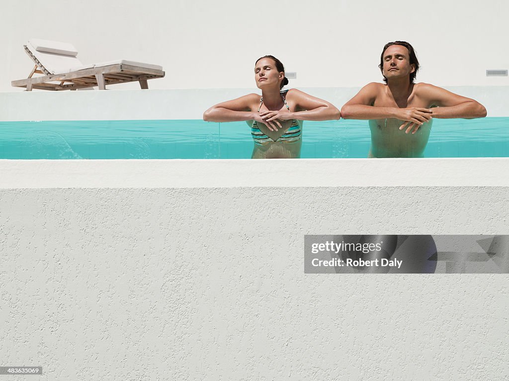 Man and woman in pool