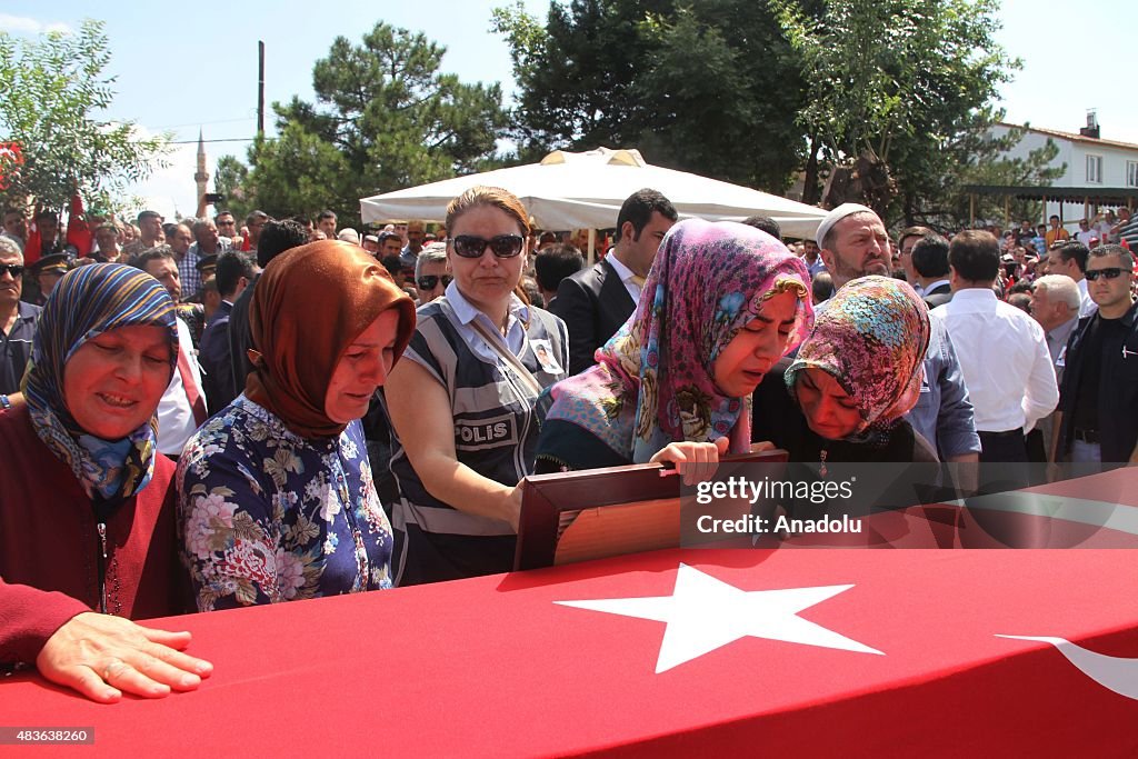 Funeral ceremony of Turkish police killed in terrorist attack
