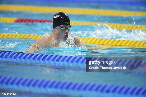 16th FINA World Championships: USA Kevin Cordes in action during Men's 200M Breaststroke Semifinal at Kazan Arena. Kazan, Russia 8/6/2015 CREDIT:...