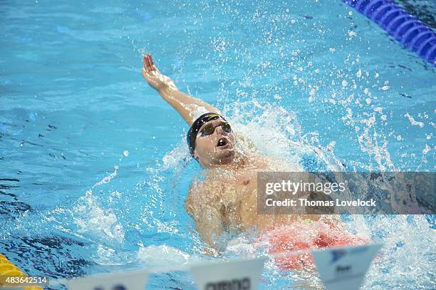 16th FINA World Championships: USA Tyler Clary in action during Men's 200M Backstroke Semifinal at Kazan Arena. Kazan, Russia 8/6/2015 CREDIT: Thomas...