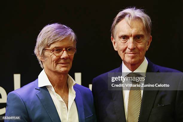 Bille August and Marco Solari attend the Pardo D'Onore Swisscom red carpet on August 9, 2015 in Locarno, Switzerland.