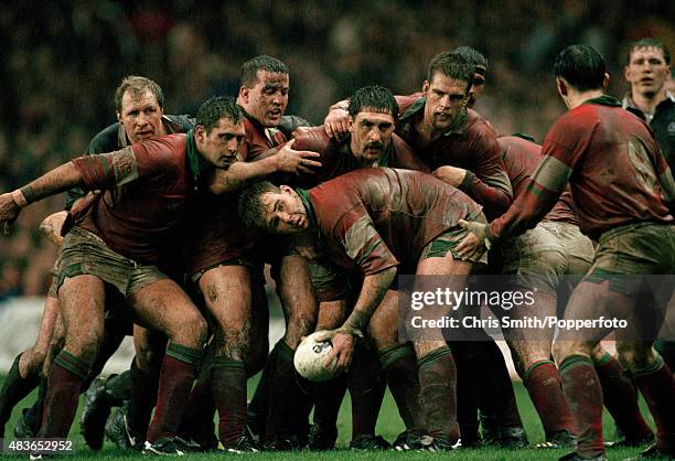 Scott Quinnell of Wales in action during the Rugby Union International between Wales and Scotland at Cardiff Arms Park on 15th January 1994. Wales...