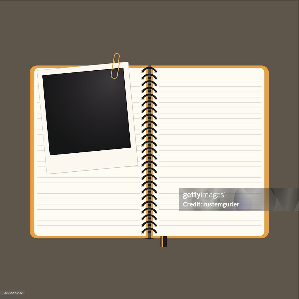 Notebok Frame Note Book And Photo Frame High-Res Vector Graphic - Getty Images