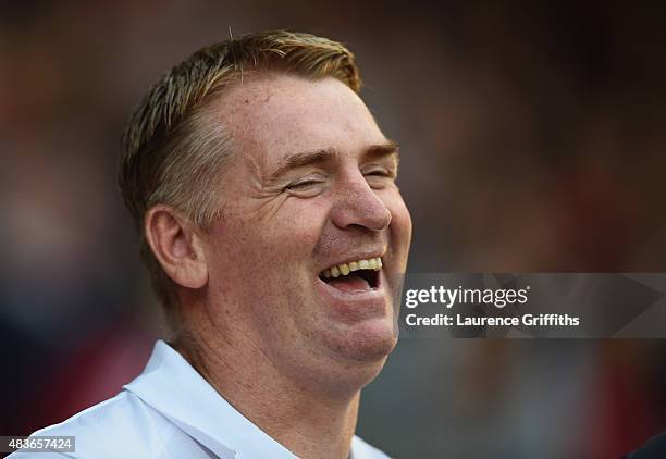 Dean Smith of Walsall looks on prior to the Capital One Cup First Round match between Nottingham Forest and Walsall at City Ground on August 11, 2015...