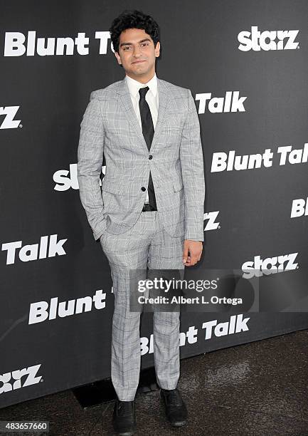 Actor Karan Soni arrives for the Premiere Of STARZ "Blunt Talk" held at DGA Theater on August 10, 2015 in Los Angeles, California.
