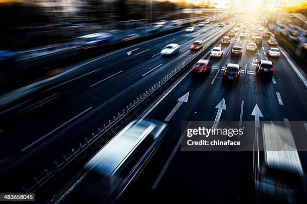 busy traffic - busy highway stock pictures, royalty-free photos & images