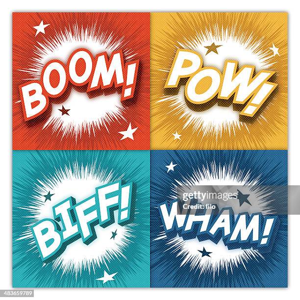 comic sound effects - word meaning stock illustrations