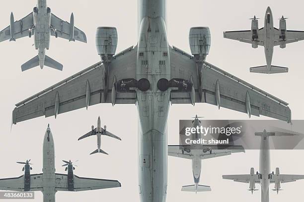 fleet of aircraft - airshow stock pictures, royalty-free photos & images