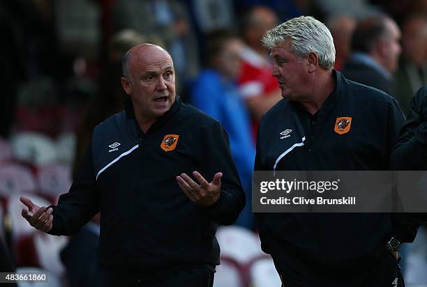 Hull City manager Steve Bruce during the Capital One Cup First Round match between Accrington Stanley and Hull City at Wham Stadium on August 11,...
