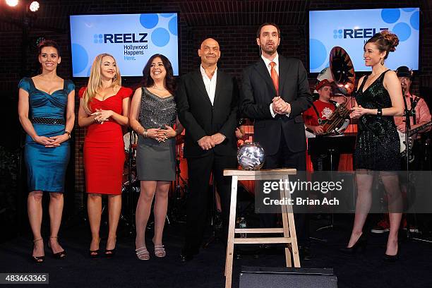 Cory Oliver, Aria Johnson, Dominique Pinassi, and Yossi Dina of Beverly Hills Pawn, Senior Vice President of Advertising Sales at Reelz Bill Rosolie,...