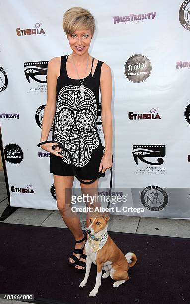 Director Axelle Carolyn with Annubis arrive for the Etheria Film Night 2015 held at American Cinematheque's Egyptian Theatre on June 13, 2015 in...