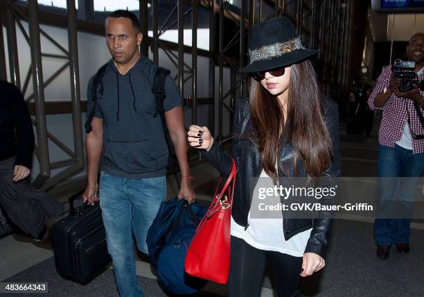 Selena Gomez is seen at Los Angeles International Airport on February 15, 2013 in Los Angeles, California.