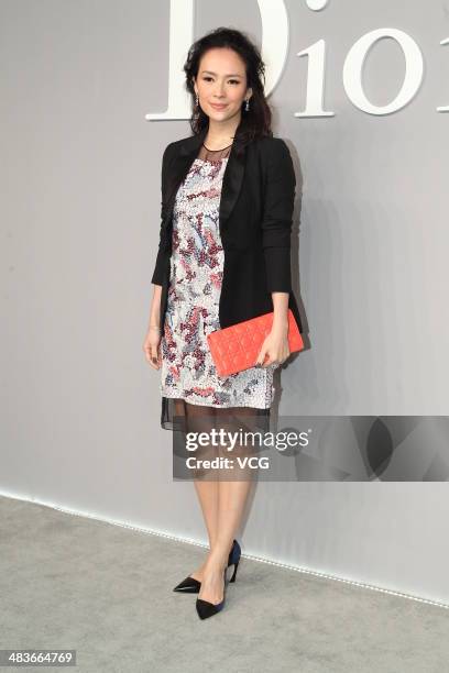 Zhang Ziyi attends Dior Haute Couture press conference on April 9, 2014 in Hong Kong, China.