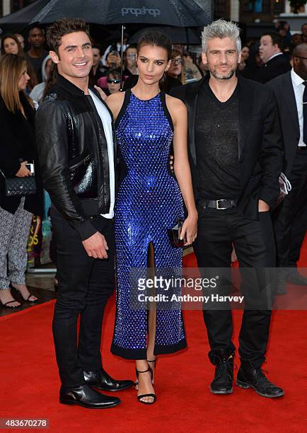 Zac Efron and Emily Ratajkowski and Director Max Joseph attend the European Premiere of "We Are Your Friends" at Ritzy Brixton on August 11, 2015 in...