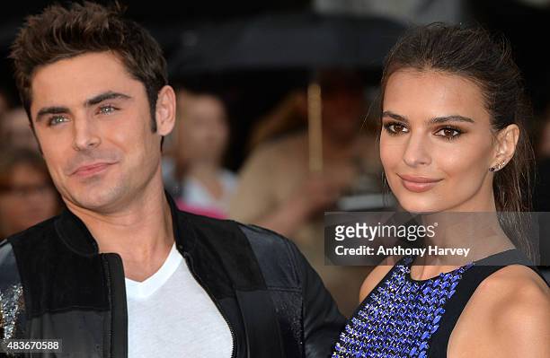 Zac Efron and Emily Ratajkowski attend the European Premiere of "We Are Your Friends" at Ritzy Brixton on August 11, 2015 in London, England.
