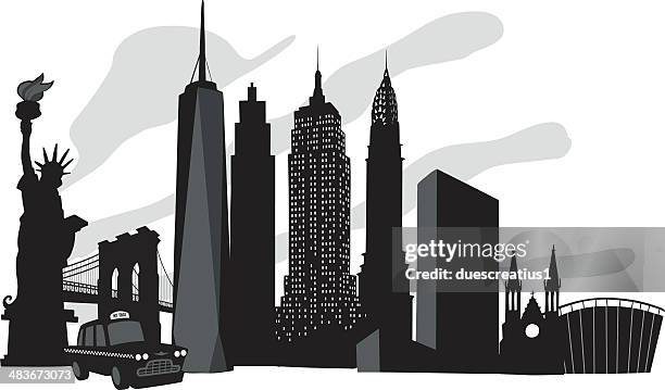 ilustrações, clipart, desenhos animados e ícones de horizonte de nova york - ponte suspensa