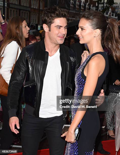 Zac Efron and Emily Ratajkowski and attend the European Premiere of "We Are Your Friends" at Ritzy Brixton on August 11, 2015 in London, England.