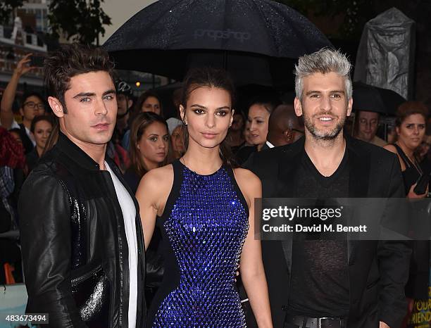 Zac Efron; Emily Ratajkowski and Max Jospeh attend the European Premiere of "We Are Your Friends" at Ritzy Brixton on August 11, 2015 in London,...