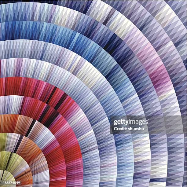 abstract colorful round style stripe pattern background - textile industry stock illustrations