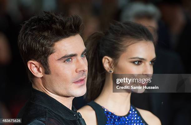 Zac Efron and Emily Ratajkowski attend the European Premiere of "We Are Your Friends" at Ritzy Brixton on August 11, 2015 in London, England.