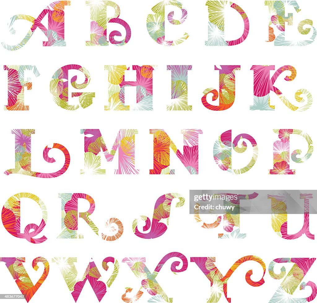 Frühling floral alphabet