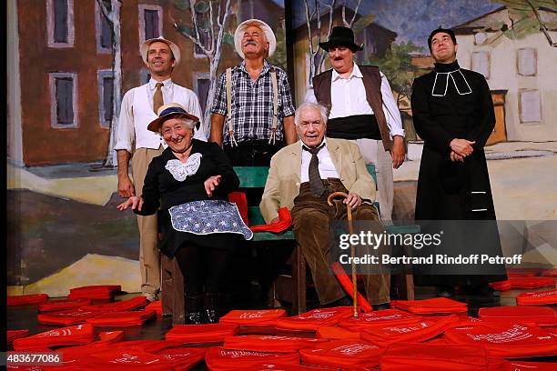 Actor Bernard Larmande, Actor and Stage Director of the piece Jean-Claude Baudracco, Actor Philippe Sablayrolles, Actors Andree Damant and Michel...