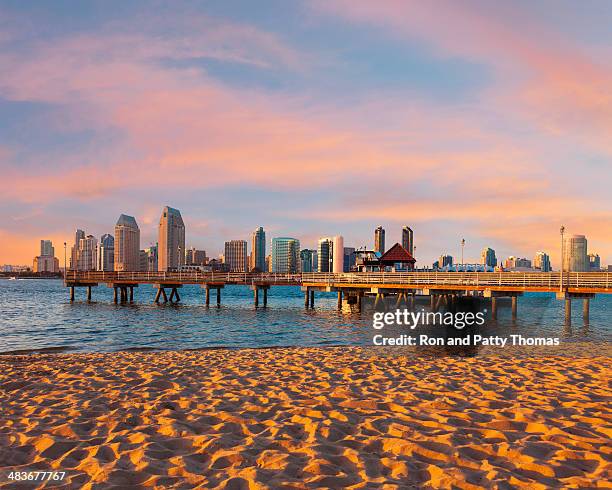 city skyline of san diego, california - san diego bay stock pictures, royalty-free photos & images