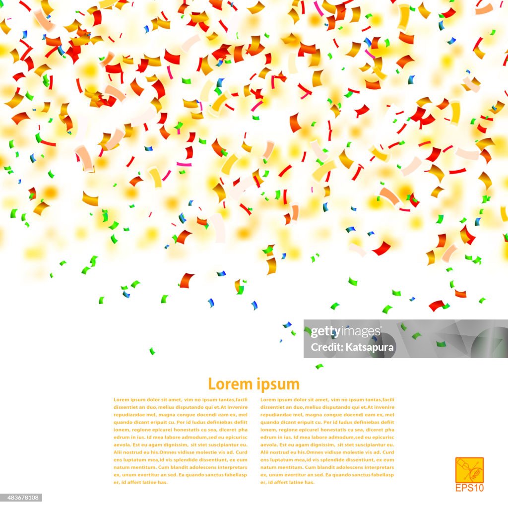 Confetti Sample Vector Background With Confetti Sample For Your Festive Design High-Res ...