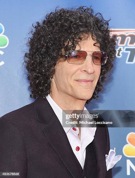 Radio personality/TV personality Howard Stern attends the "America's Got Talent" season 10 taping at Radio City Music Hall on August 11, 2015 in New...