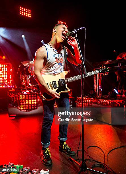 Jack Antonoff of Bleachers performs during the Charli & Jack Do America Tour at The Fillmore Detroit on August 11, 2015 in Detroit, Michigan.