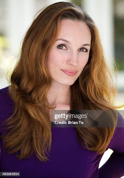 Actress/writer Allison Marie Volk poses at private photo shoot on August 11, 2015 in Los Angeles, California.