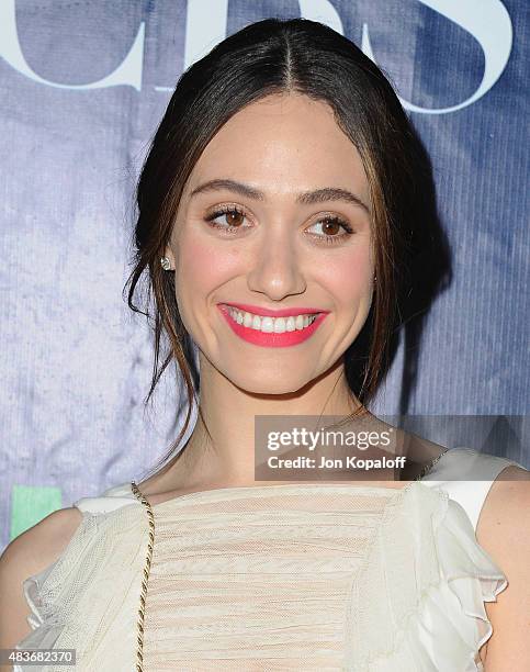 Actress Emmy Rossum arrives at CBS, CW And Showtime 2015 Summer TCA Party at Pacific Design Center on August 10, 2015 in West Hollywood, California.