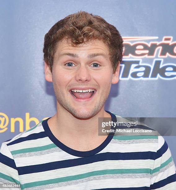 Contestant/comedian Drew Lynch attends the "America's Got Talent" season 10 taping at Radio City Music Hall on August 11, 2015 in New York City.