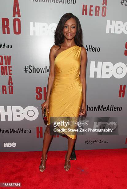Nichole Galicia attends 'Show Me A Hero' New York screening at The New York Times Center on August 11, 2015 in New York City.