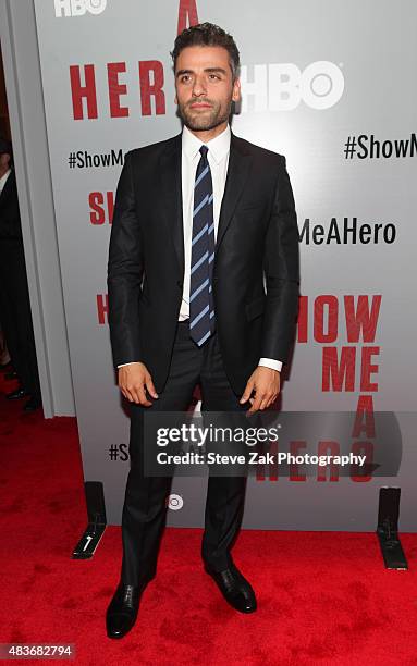 Actor Oscar Isaac attends "Show Me A Hero" New York Premiere at The New York Times Center on August 11, 2015 in New York City.