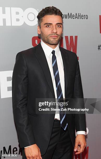 Actor Oscar Isaac attends "Show Me A Hero" New York Premiere at The New York Times Center on August 11, 2015 in New York City.