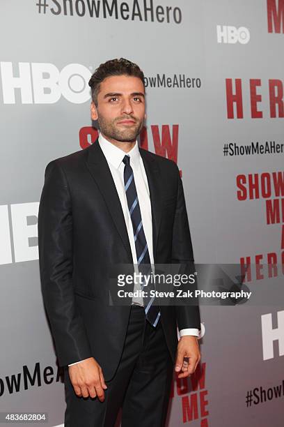 Actor Oscar Isaac attends "Show Me A Hero" New York Premiere at The New York Times Center on August 11, 2015 in New York City.